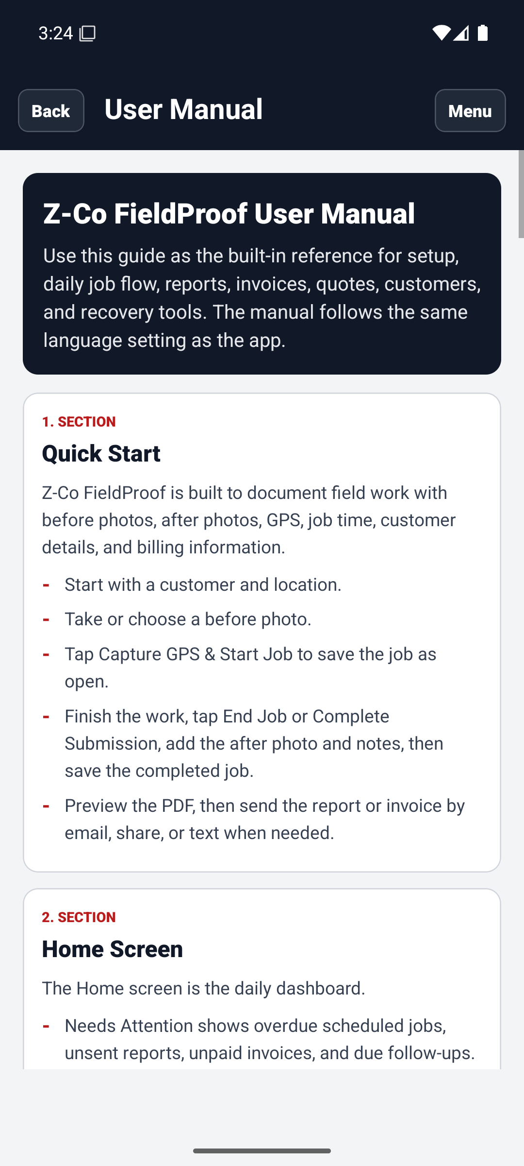 English user manual